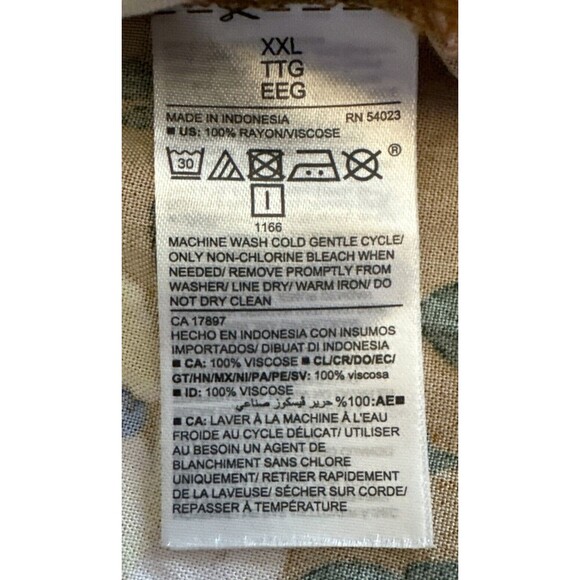 Old Navy FLORAL Print Long Sleeve Popover Rayon Blouse Gold Blue Sz XXL NEW - Picture 11 of 11